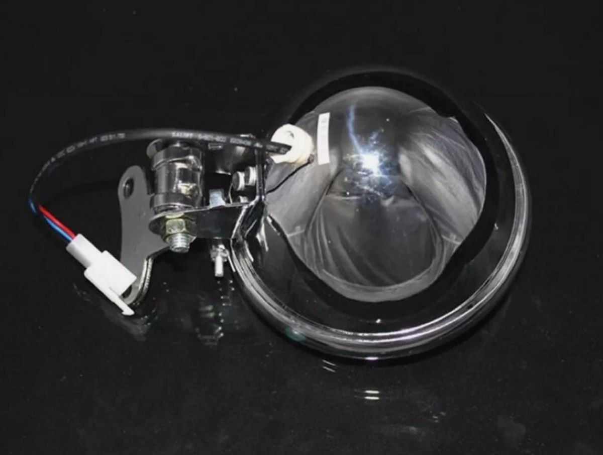 Pair of Powerful LED Spotlights 4 3/4" Motorcycle Solid Steel Chrome Sidelights 12V-35W 2 Pcs