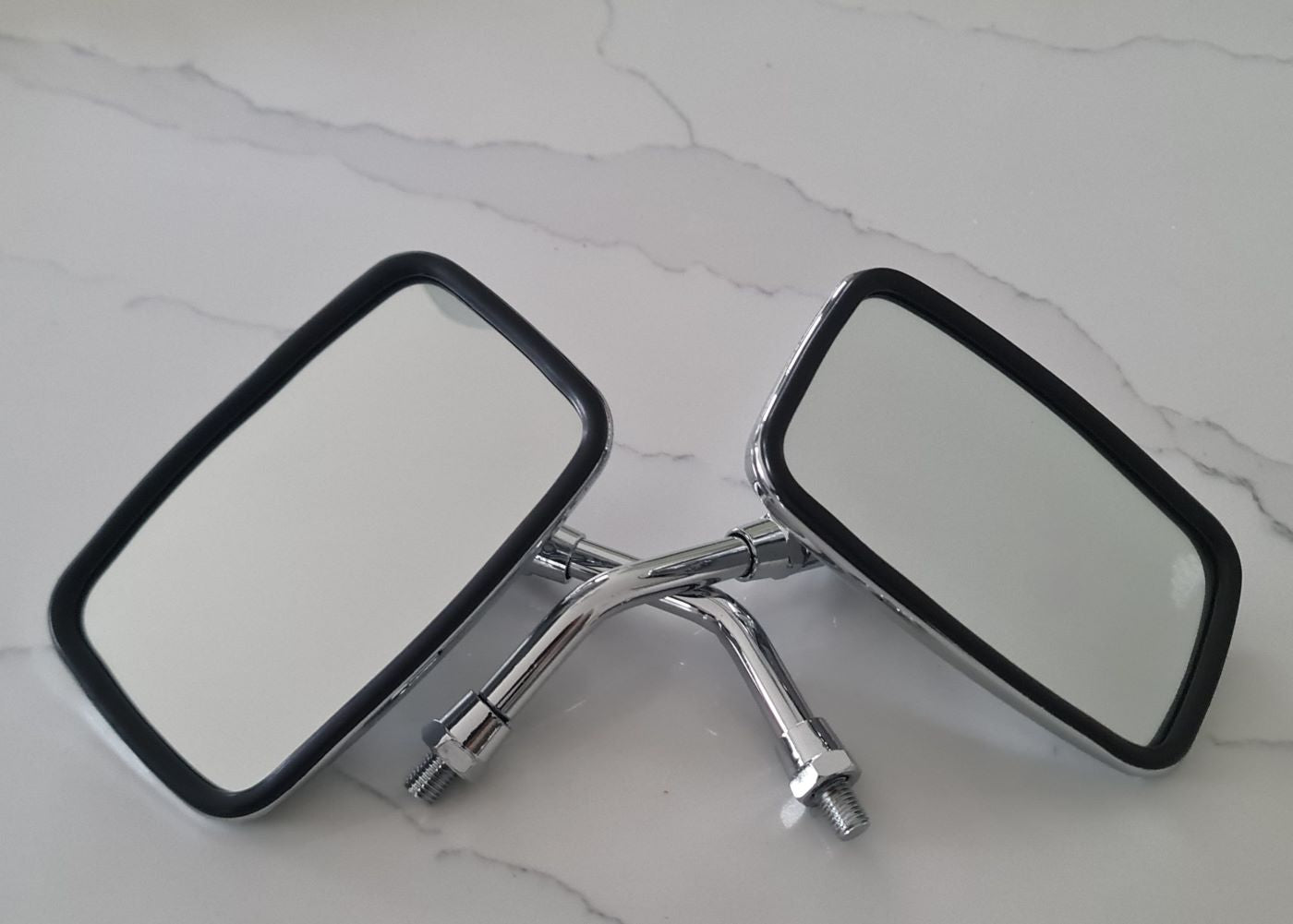 Universal Motorcycle Mirror Set 10mm (Pair) Chrome Mirrors-Classic Cars, Mopeds, Scooters