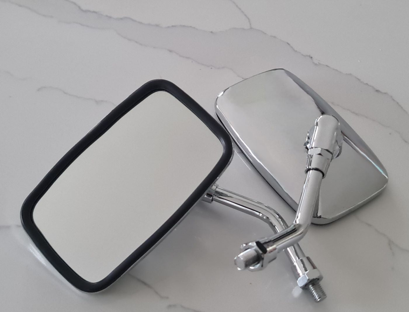 Universal Motorcycle Mirror Set 10mm (Pair) Chrome Mirrors-Classic Cars, Mopeds, Scooters
