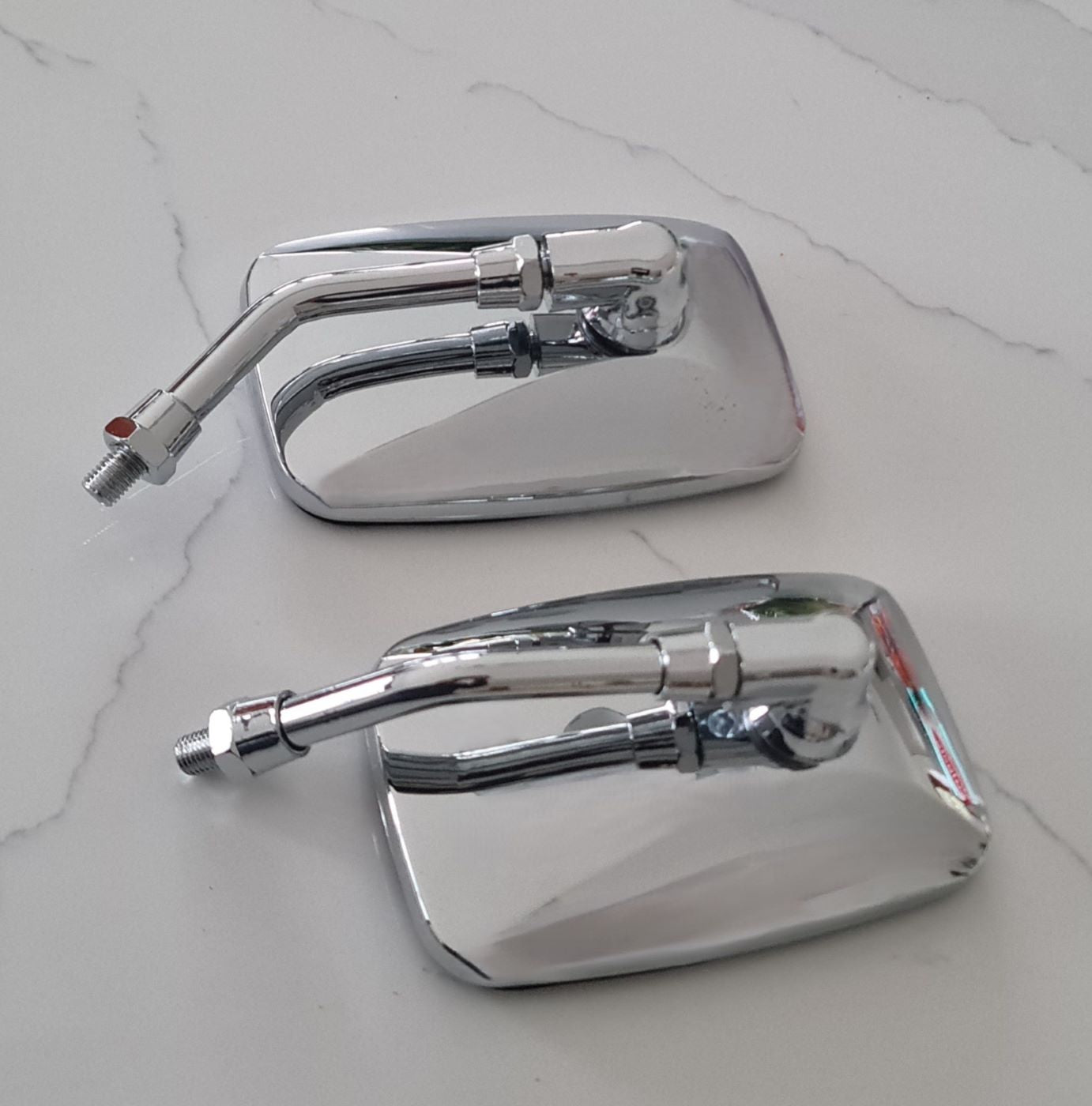 Universal Motorcycle Mirror Set 10mm (Pair) Chrome Mirrors-Classic Cars, Mopeds, Scooters
