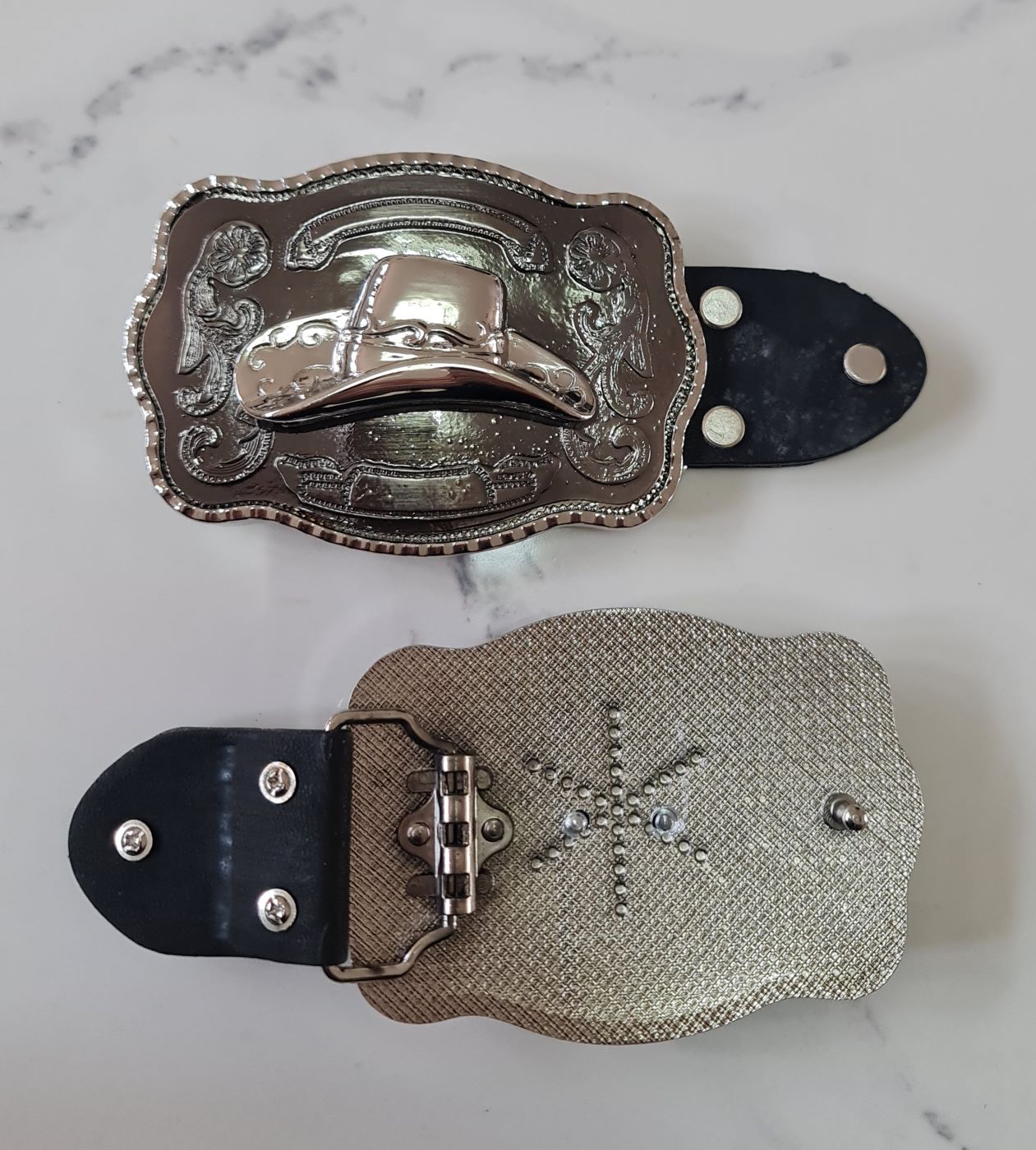 Silver Hat Western Belt and Buckle Rodeo Horse Riding Unisex Belt and Buckle