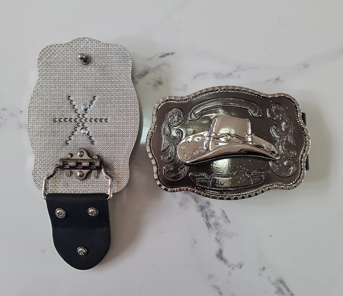 Silver Hat Western Belt and Buckle Rodeo Horse Riding Unisex Belt and Buckle