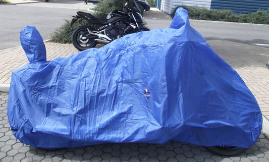 Universal 250T Terylene Waterproof Cloth Motorbike, Motorcycle cover for Big Cruiser Bikes, Custom Bikes Blue