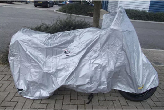 Quality Motorcycle Cover, 190T Terylene Waterproof Cloth Motorbike cover suitable for most motorcyles, Mopeds, Scooters Silver