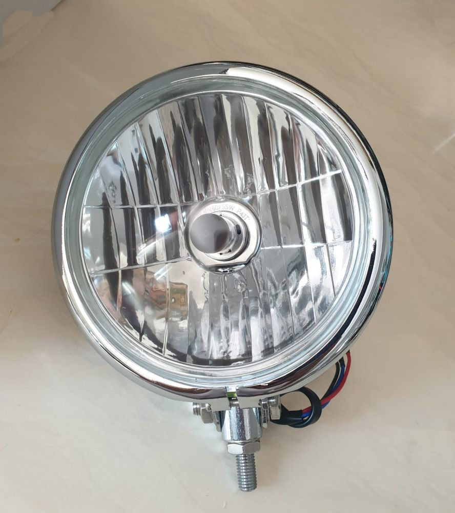 4 1/2" Chrome Custom Spotlight-Bright Sidelight-Motorcycles-HG18-H4-12V-60/55W 1pc E Marked