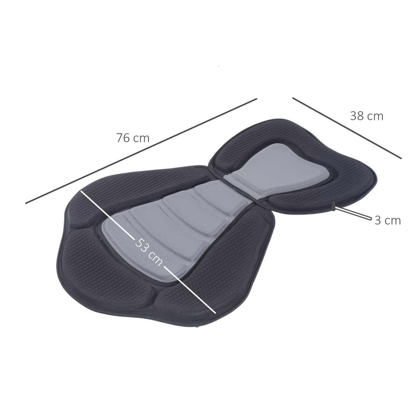 Kayak &amp; Canoe Seat Adjustable Back Rest Support Cushion Plus Storage Bag Comfort