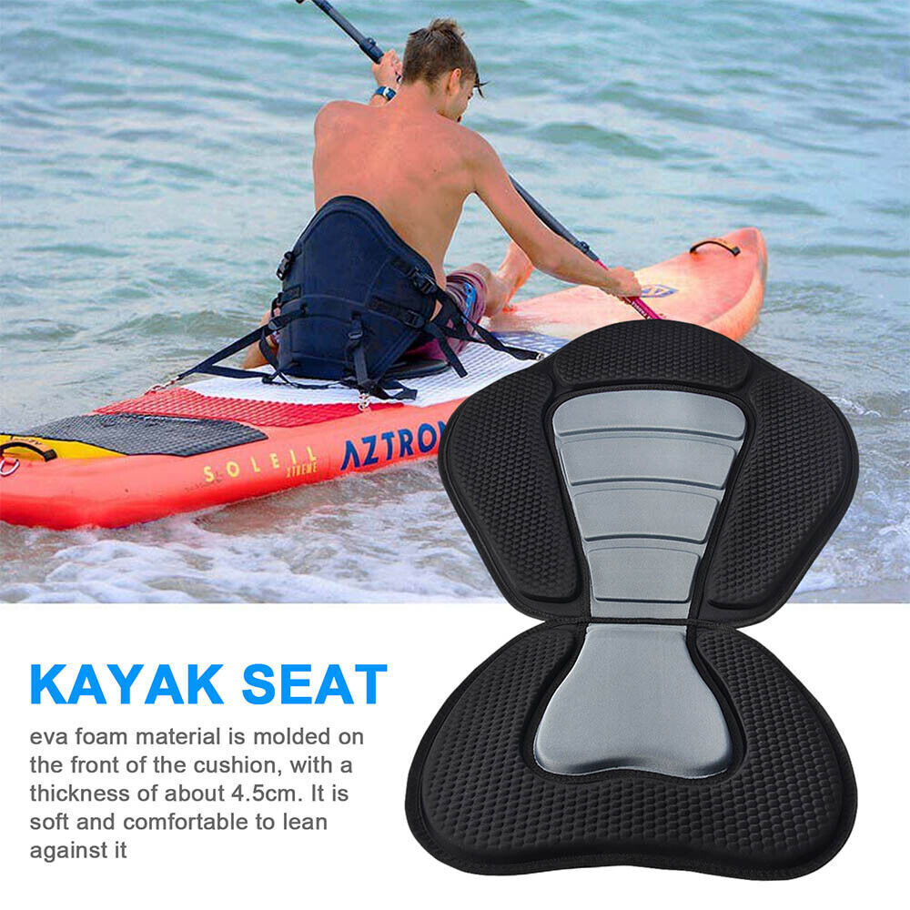 Kayak &amp; Canoe Seat Adjustable Back Rest Support Cushion Plus Storage Bag Comfort