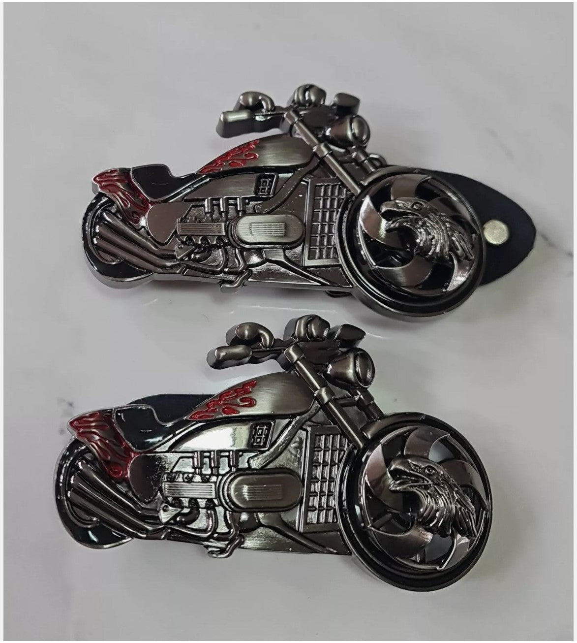 Custom Biker Chopper Motorcycle Belt and Buckle Unisex Biker Belt Motorbike