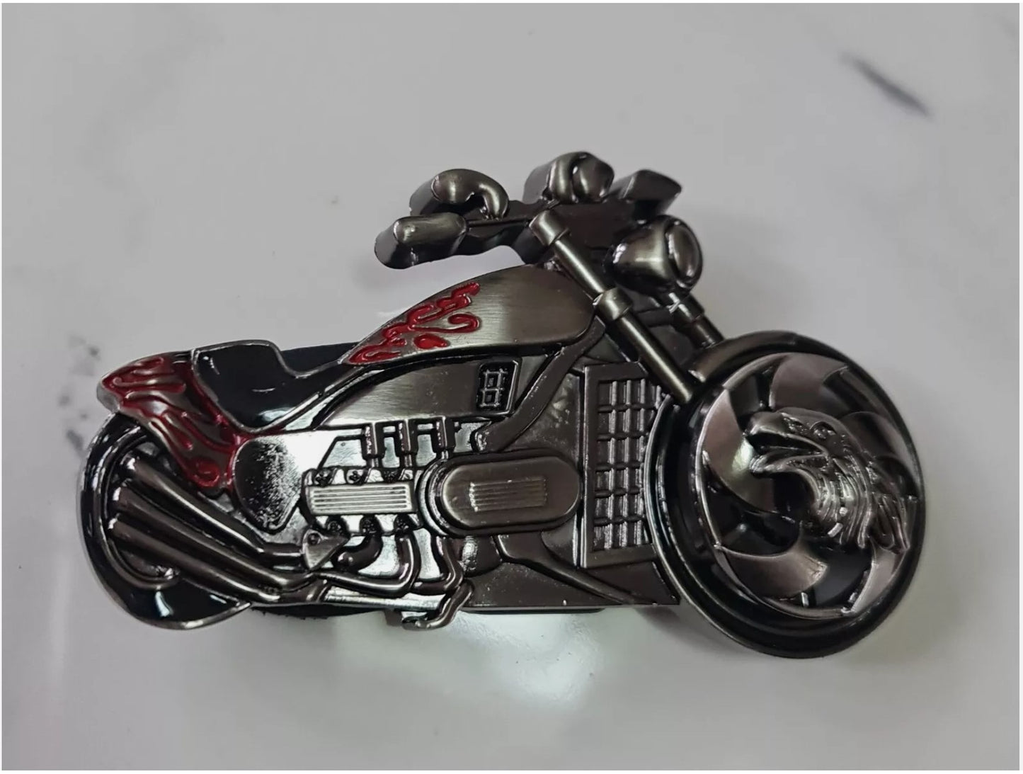 Custom Biker Chopper Motorcycle Belt and Buckle Unisex Biker Belt Motorbike