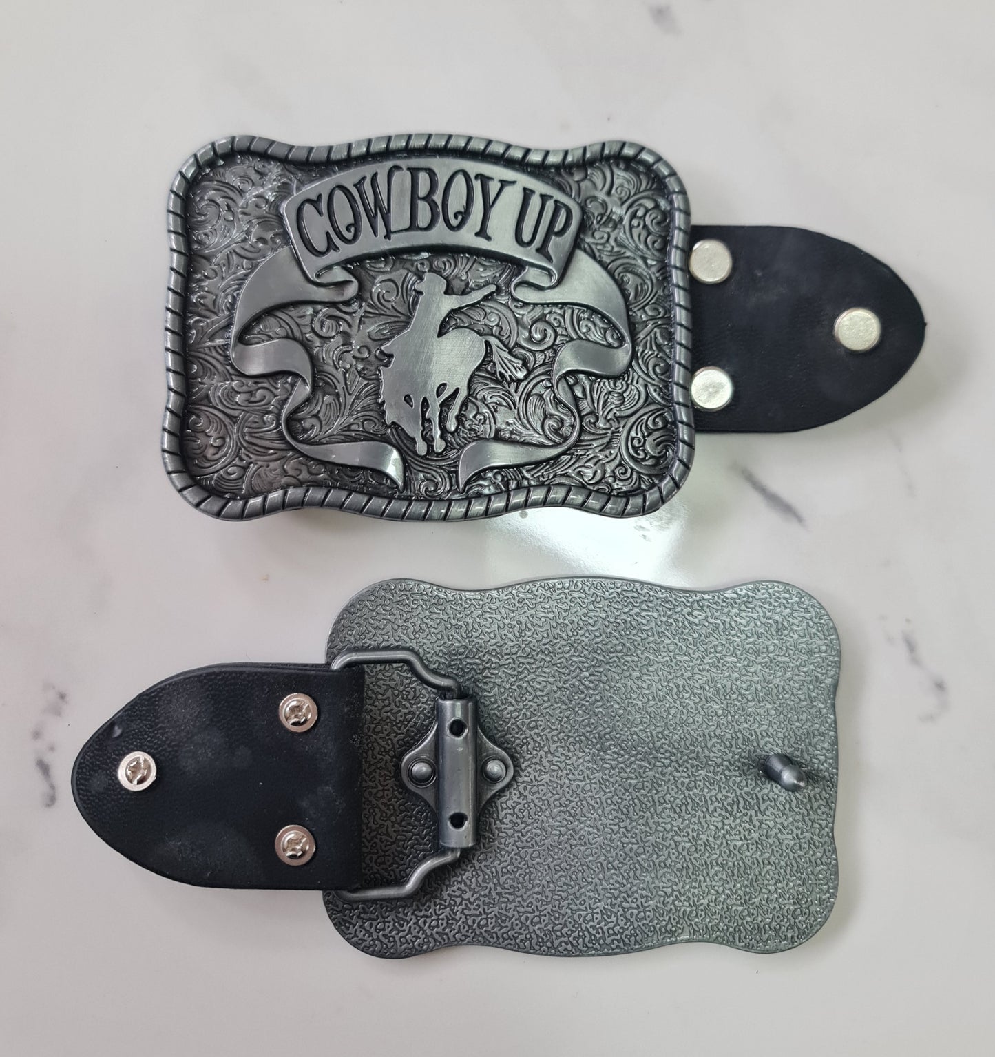 Cowboy Up Western Belt & Buckle Cowboy Rodeo Horse Rider Unisex Belt and Buckle