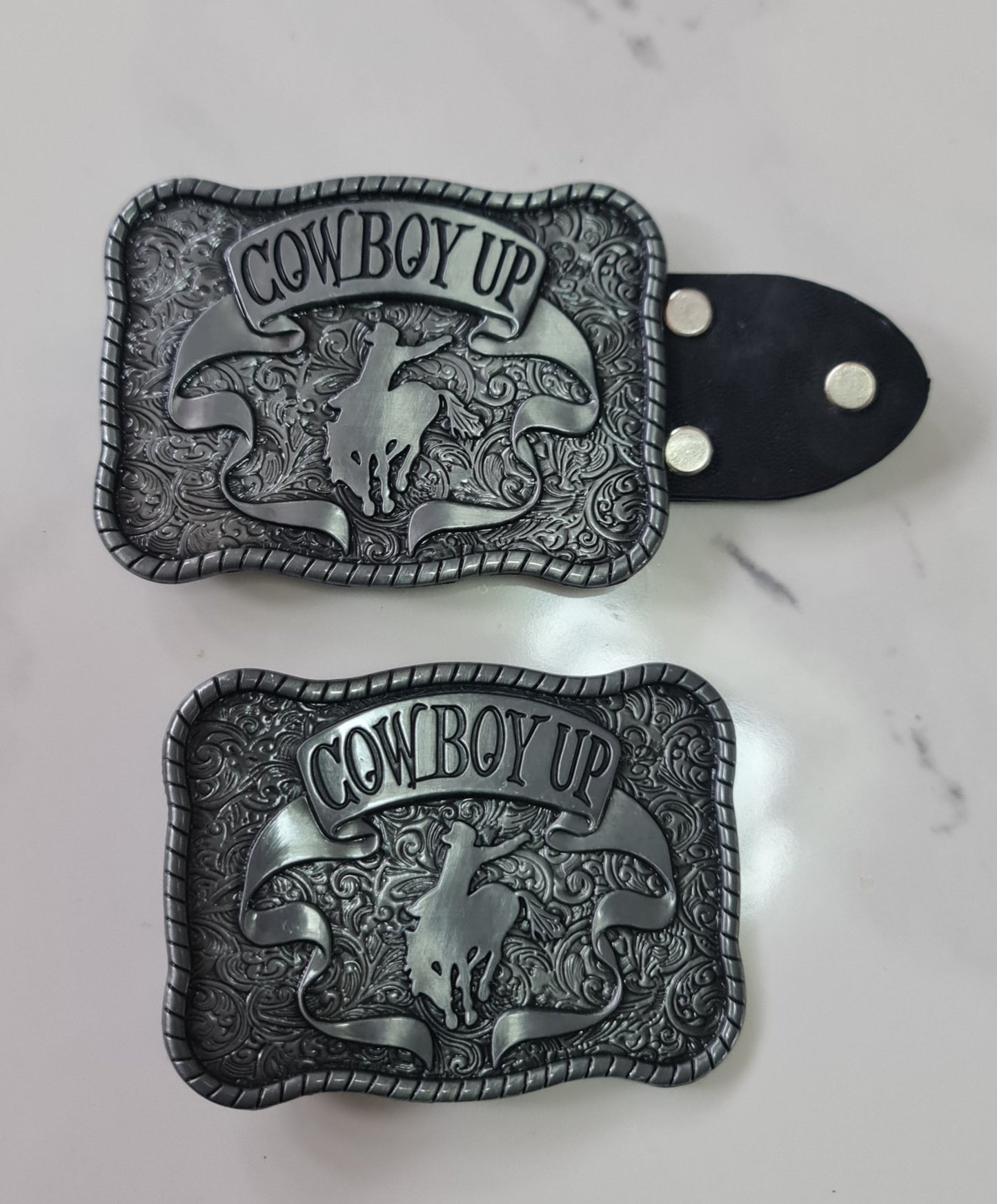 Cowboy Up Western Belt & Buckle Cowboy Rodeo Horse Rider Unisex Belt and Buckle