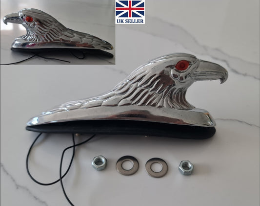 Alpha Eagle Head Fender Ornament with Light-Motorcycle, Custom-Bikes-Trikes