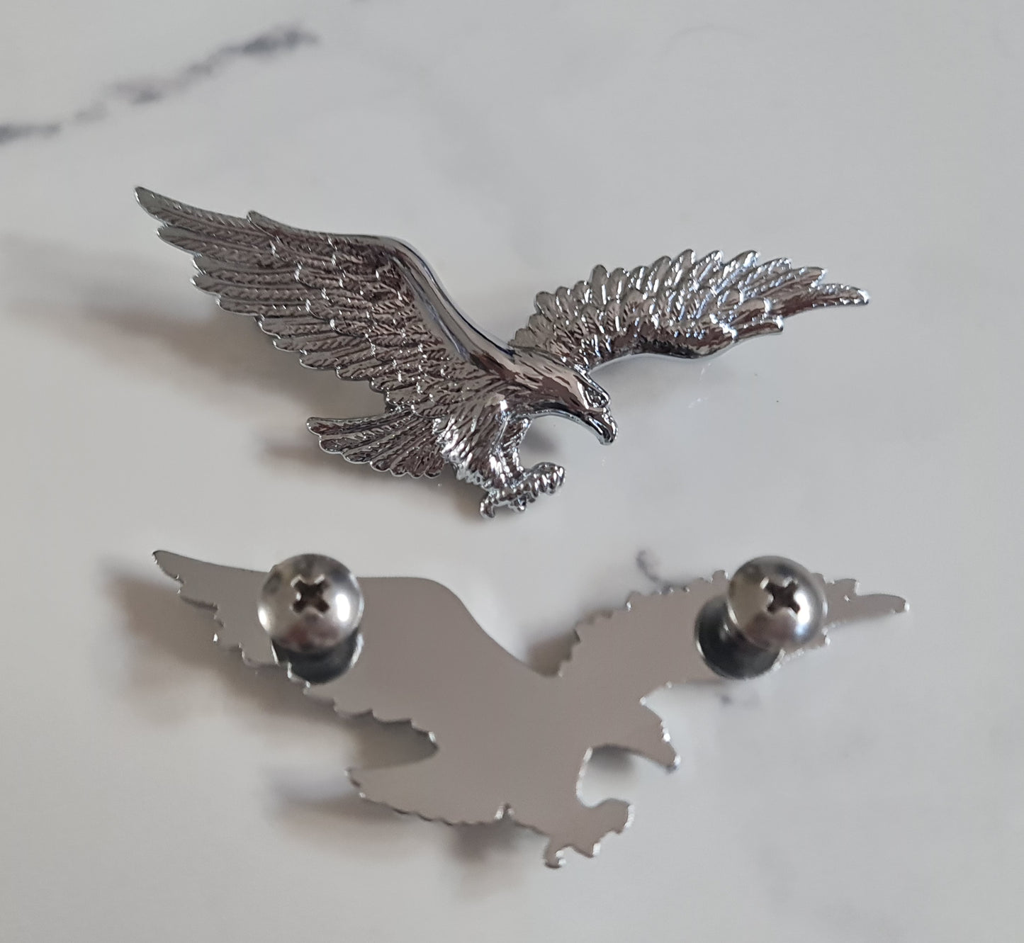 Pair of Flying Eagle Badge Ornament, Custom Motorcycle, Cruiser, Bikes Bolt On 2Pcs