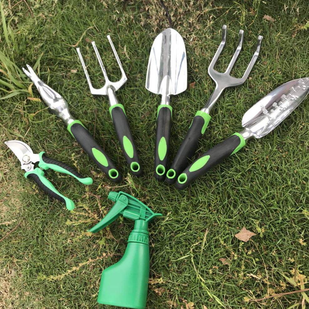 DIY Garden Tools Kit 9 Piece indoor and outdoor gardening + Oxford Bag, Gloves, Planting Tools