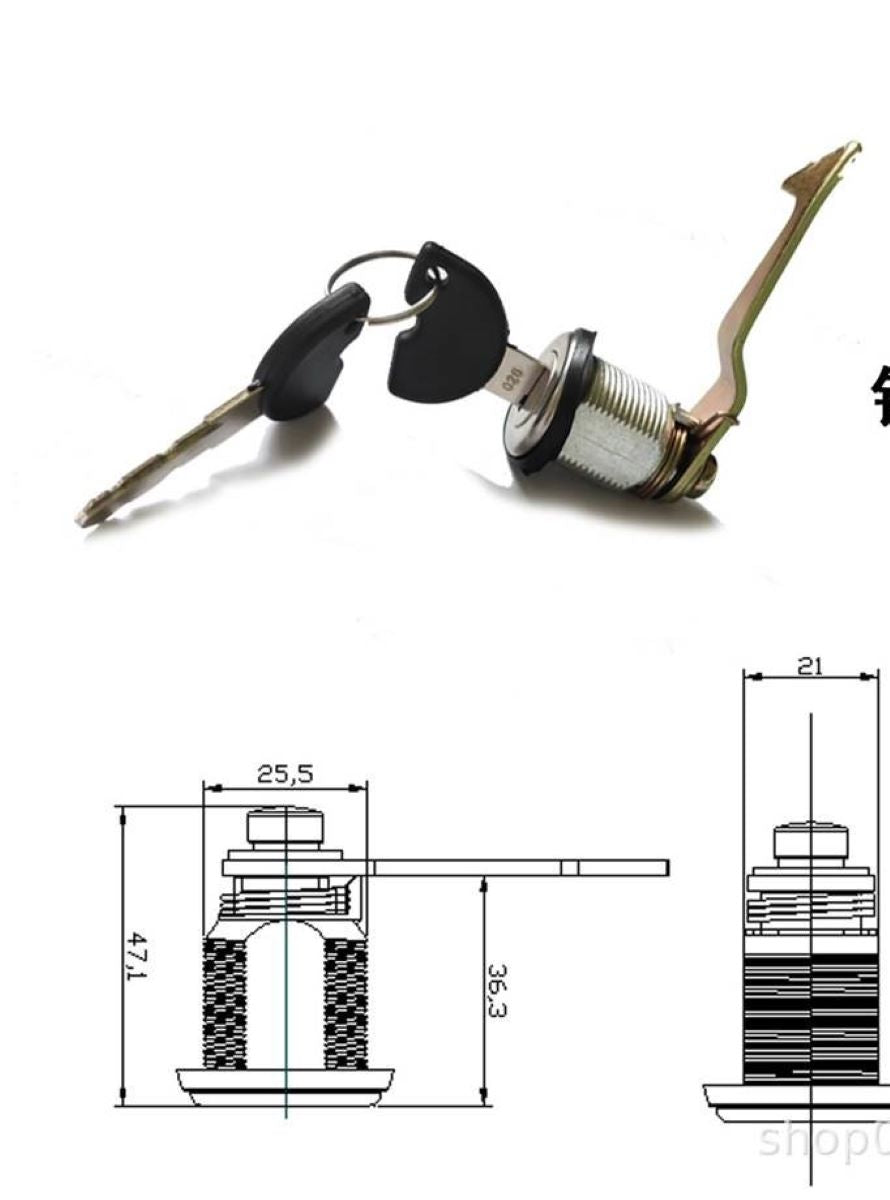 TopBox Lock and Keys Lock + 2 Keys Motorcycle Luggage Motorbike Hook 85mm Long