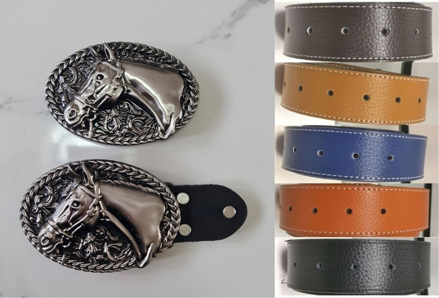 Horse Head Rodeo Western Belt and Buckle Rodeo Horse Riding Unisex Belt and Buckle