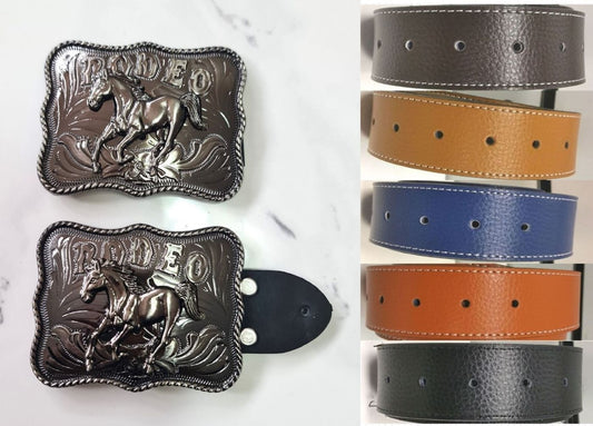 Horse Rodeo Western Belt and Buckle Rodeo Horse Riding Unisex Belt and Buckle