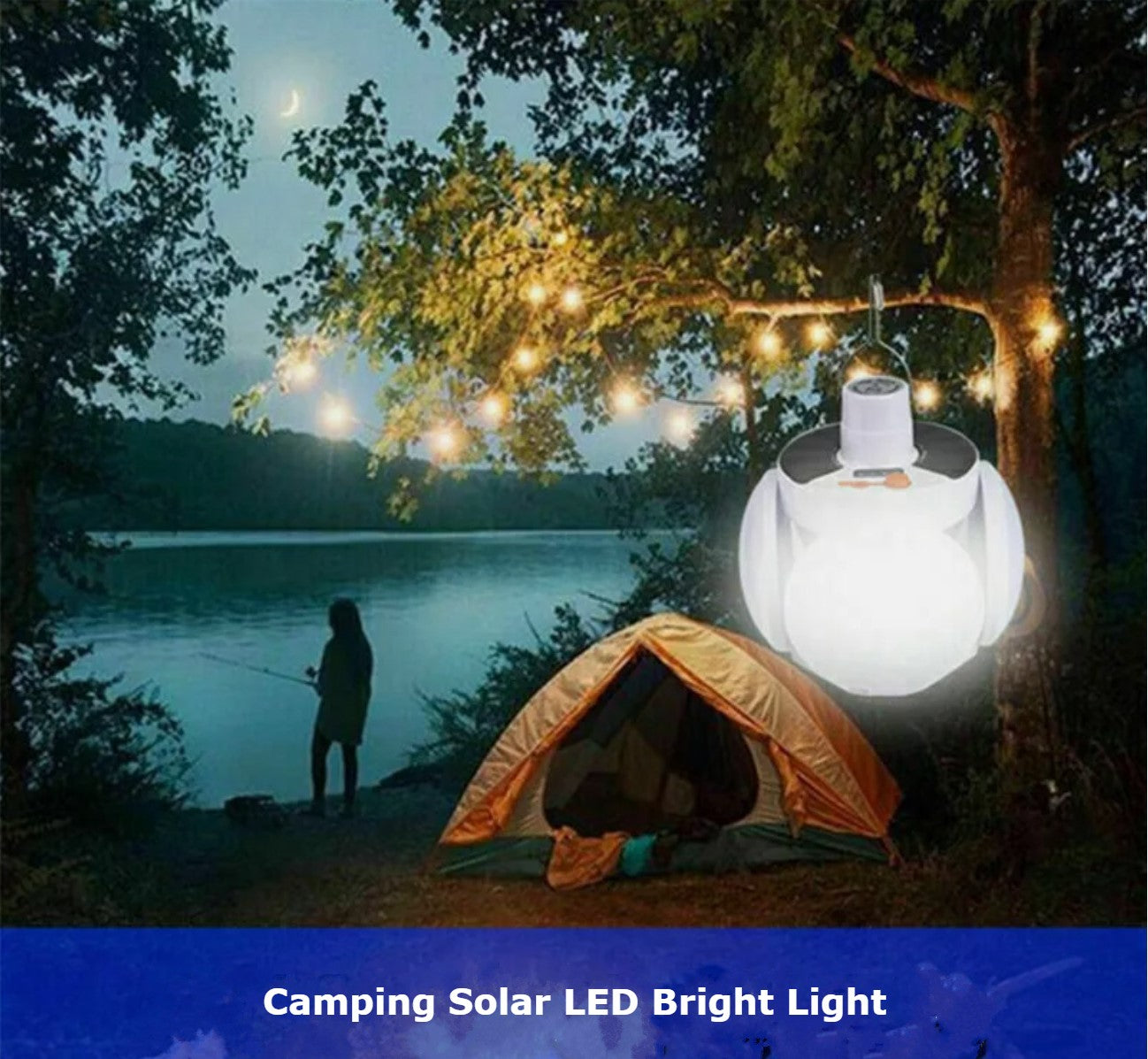 1 Pair of LED Solar Power Camping Lights Lantern Portable Outdoor Gard – Alpha Shop UK