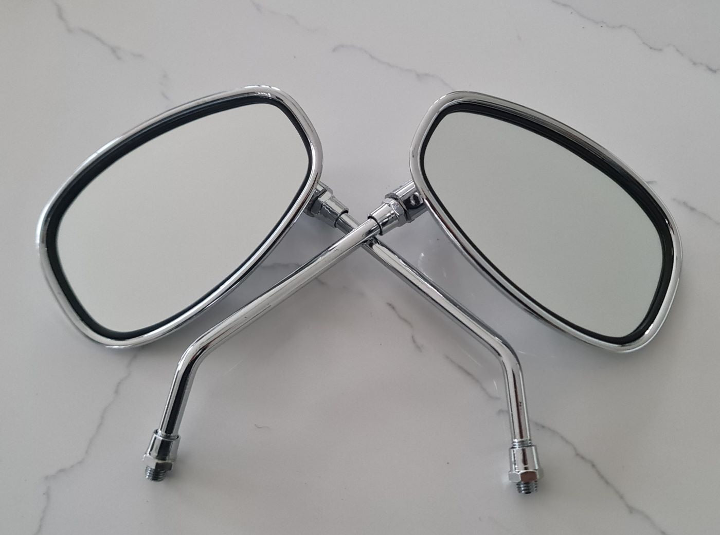 Universal Motorcycle Mirror Set 10mm (Pair) Chrome Mirrors-Classic Cars, Mopeds, Scooters