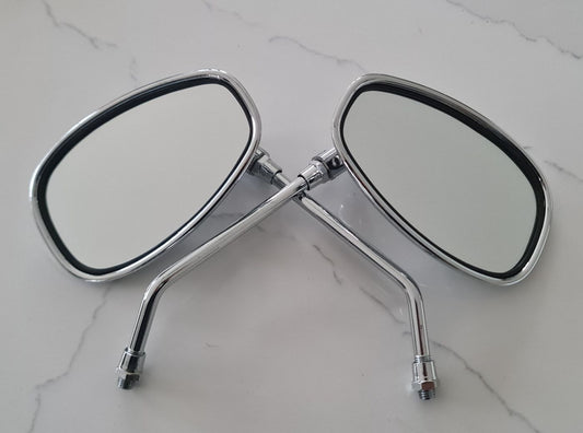 Universal Motorcycle Mirror Set 10mm (Pair) Chrome Mirrors-Classic Cars, Mopeds, Scooters