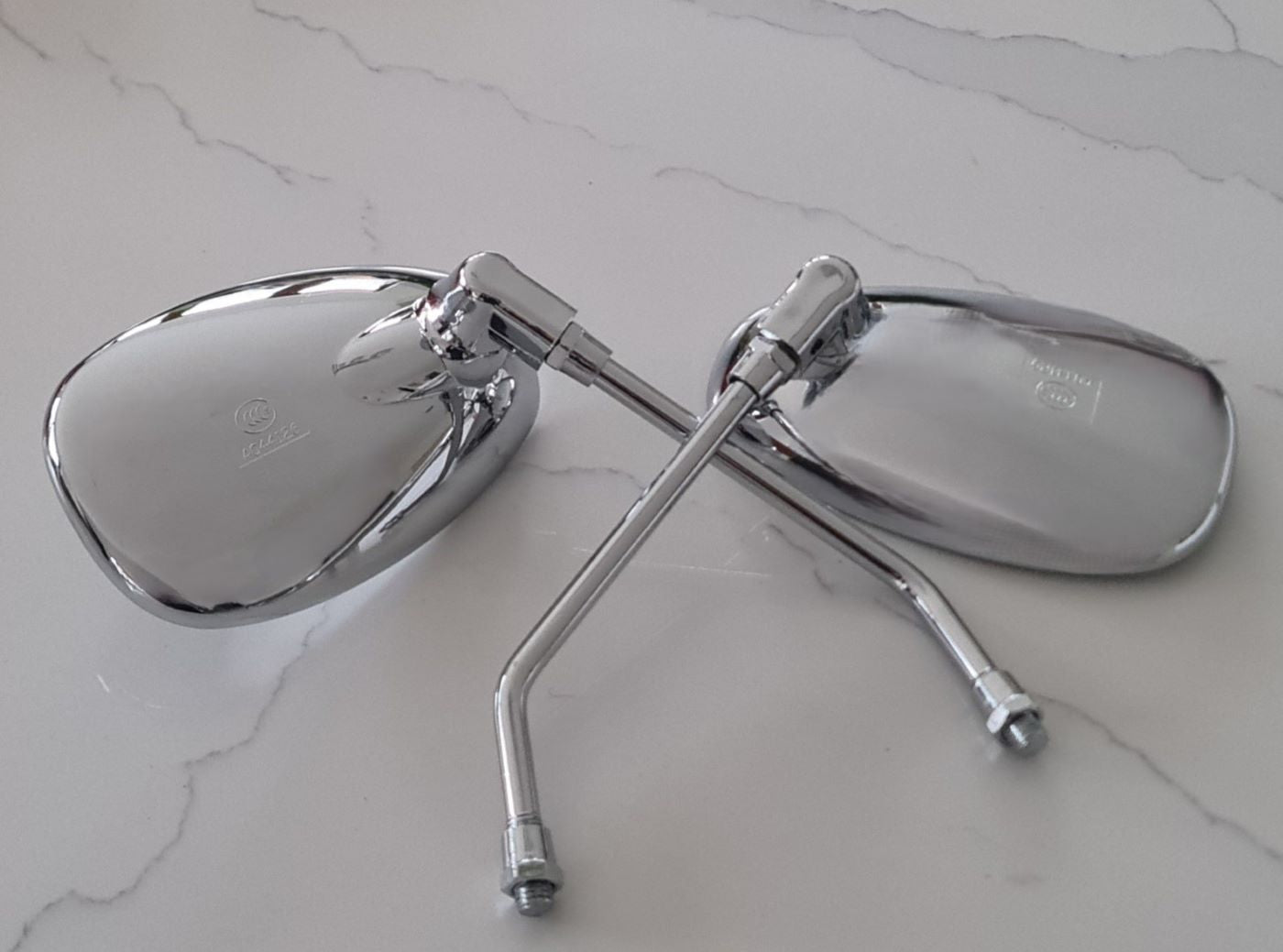 Universal Motorcycle Mirror Set 10mm (Pair) Chrome Mirrors-Classic Cars, Mopeds, Scooters