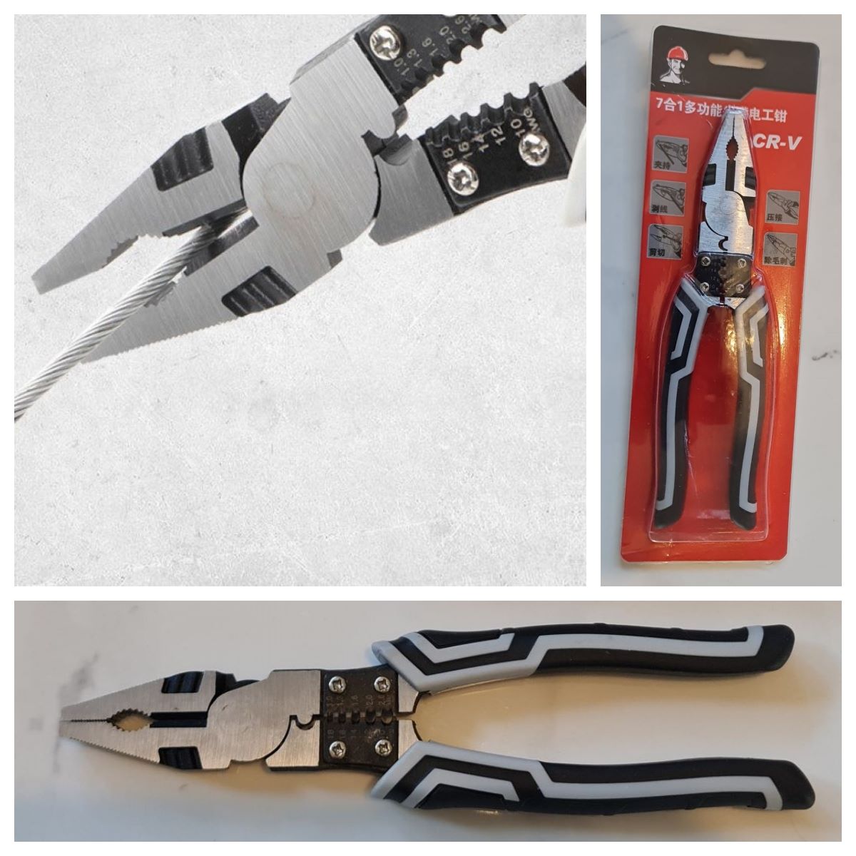 Multifunctional Diagonal Plier X 1, Needle Nose Pliers Electrician Wire Cutters Tool X 1 (2Pcs)