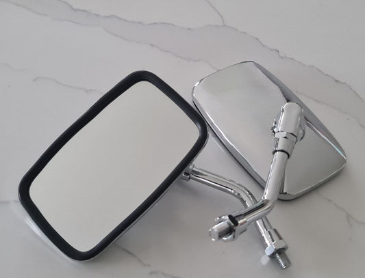 Universal Motorcycle Mirror Set 10mm (Pair) Chrome Mirrors-Classic Cars, Mopeds, Scooters