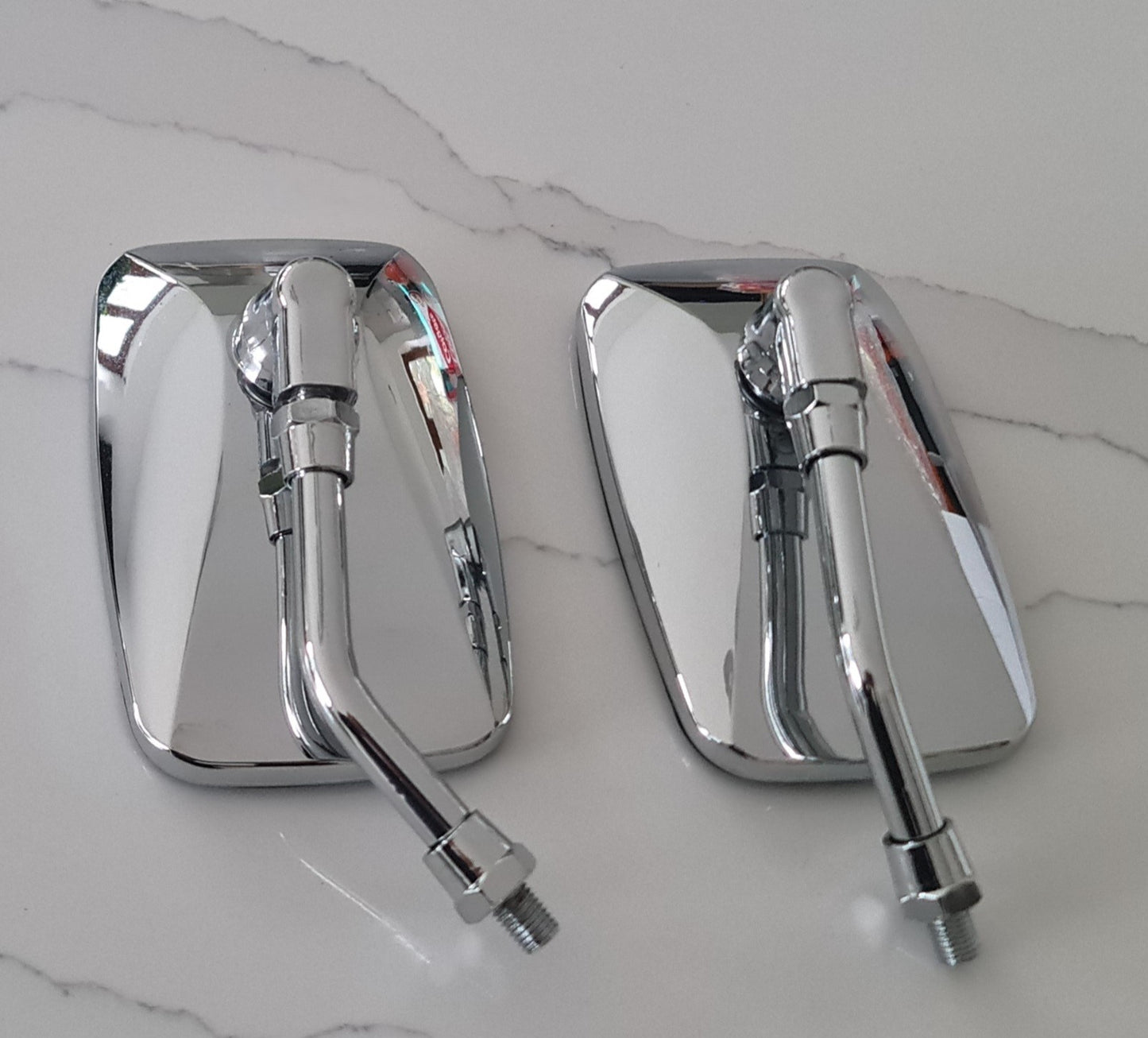 Universal Motorcycle Mirror Set 10mm (Pair) Chrome Mirrors-Classic Cars, Mopeds, Scooters