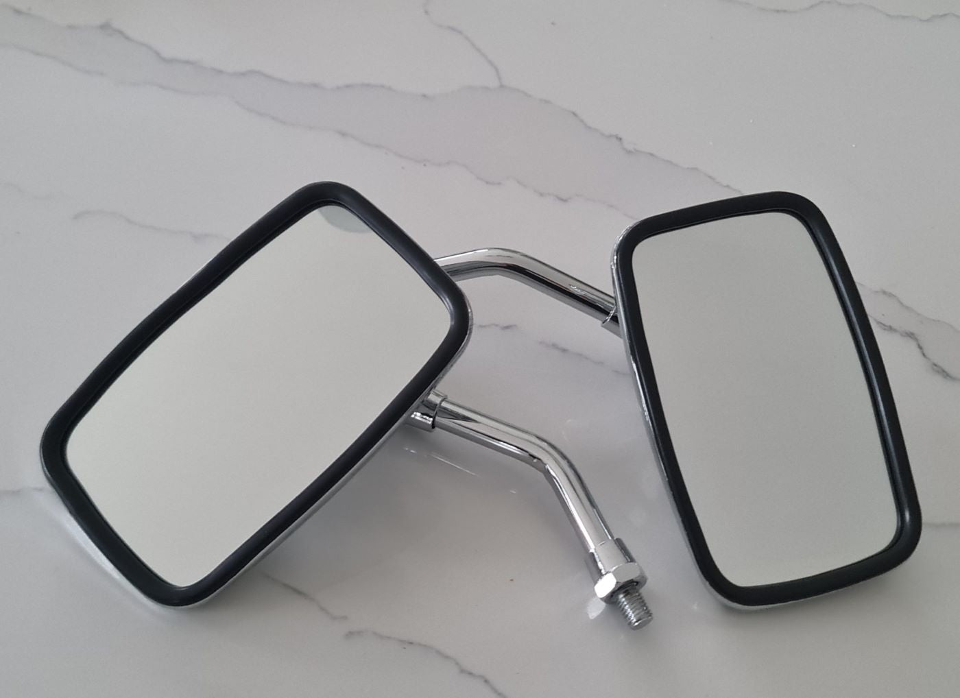 Universal Motorcycle Mirror Set 10mm (Pair) Chrome Mirrors-Classic Cars, Mopeds, Scooters