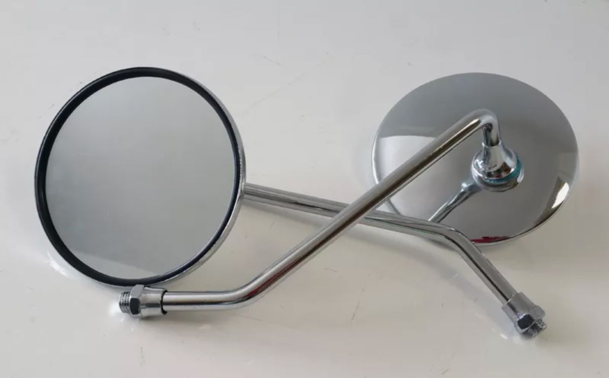 Universal Motorcycle Mirror Set 10mm (Pair) Chrome Mirrors-Classic Cars, Mopeds, Scooters