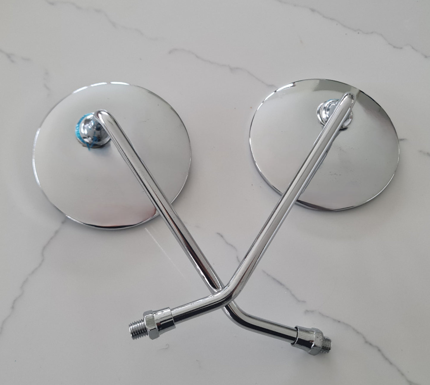 Universal Motorcycle Mirror Set 10mm (Pair) Chrome Mirrors-Classic Cars, Mopeds, Scooters