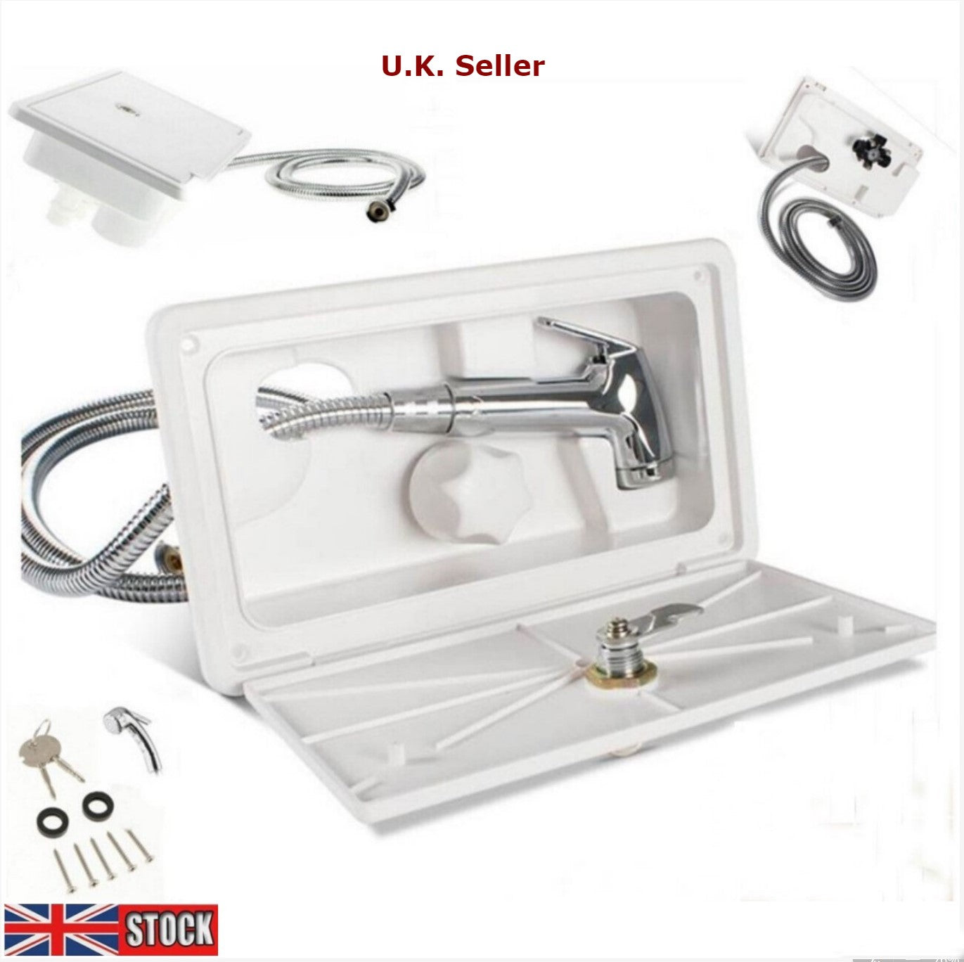 RV External Shower Kit Lockable Motorhome, Camper Van, Caravan, Boat Shower