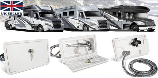 RV External Shower Kit For Caravan Camper Van Motorhome Motorcaravan Boat Shower White