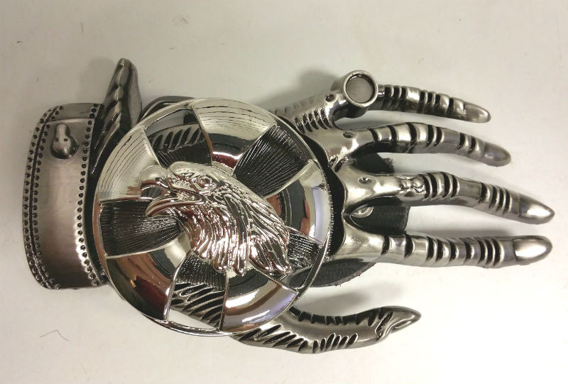 Skeleton Hand Spinning Eagle Biker Belt and Buckle -Men's Belt-Gothic-Unisex