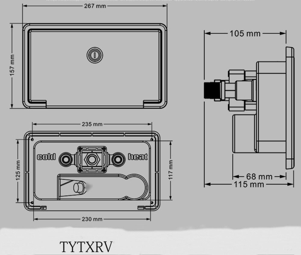 RV External Shower Kit Lockable Motorhome, Camper Van, Caravan, Boat Shower