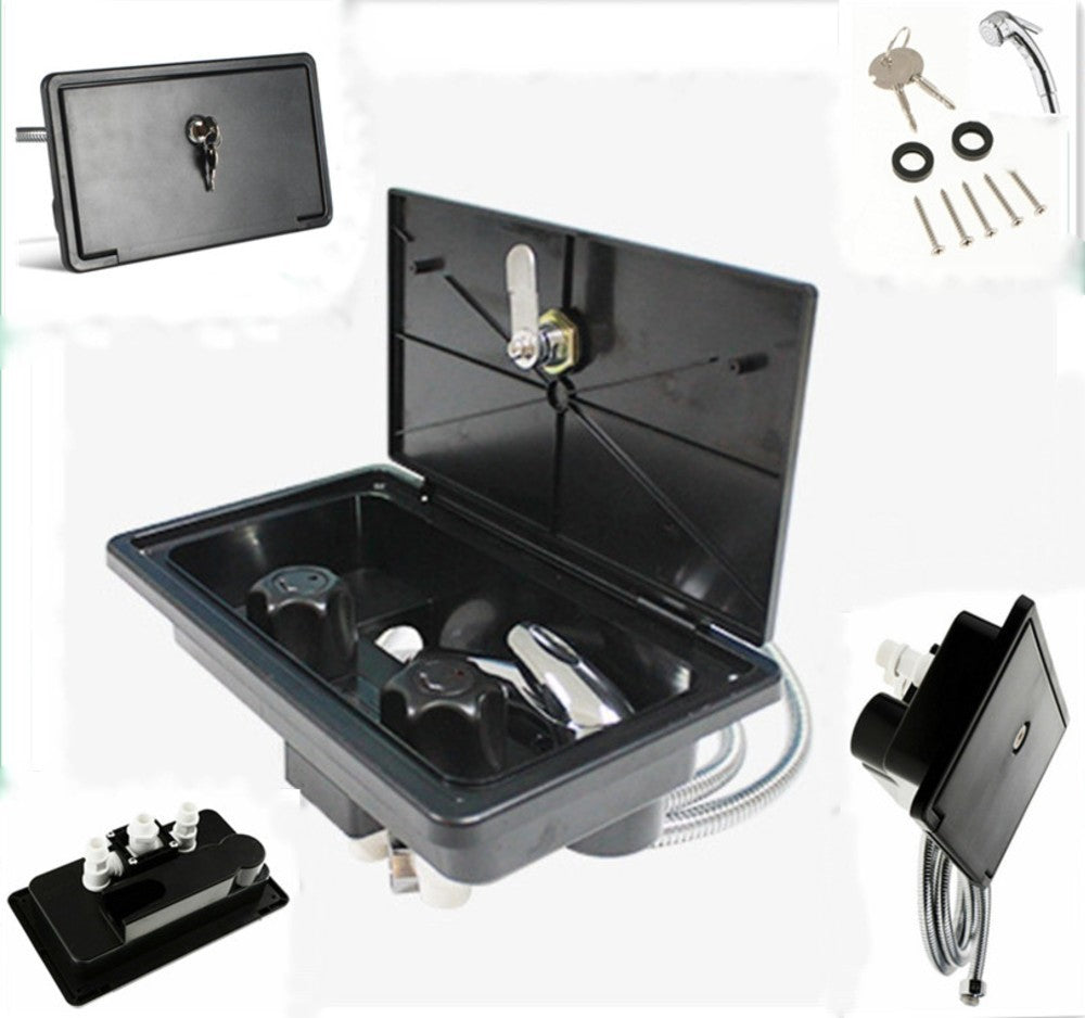 RV External Shower Kit Lockable Motorhome, Camper Van, Caravan, Boat Shower