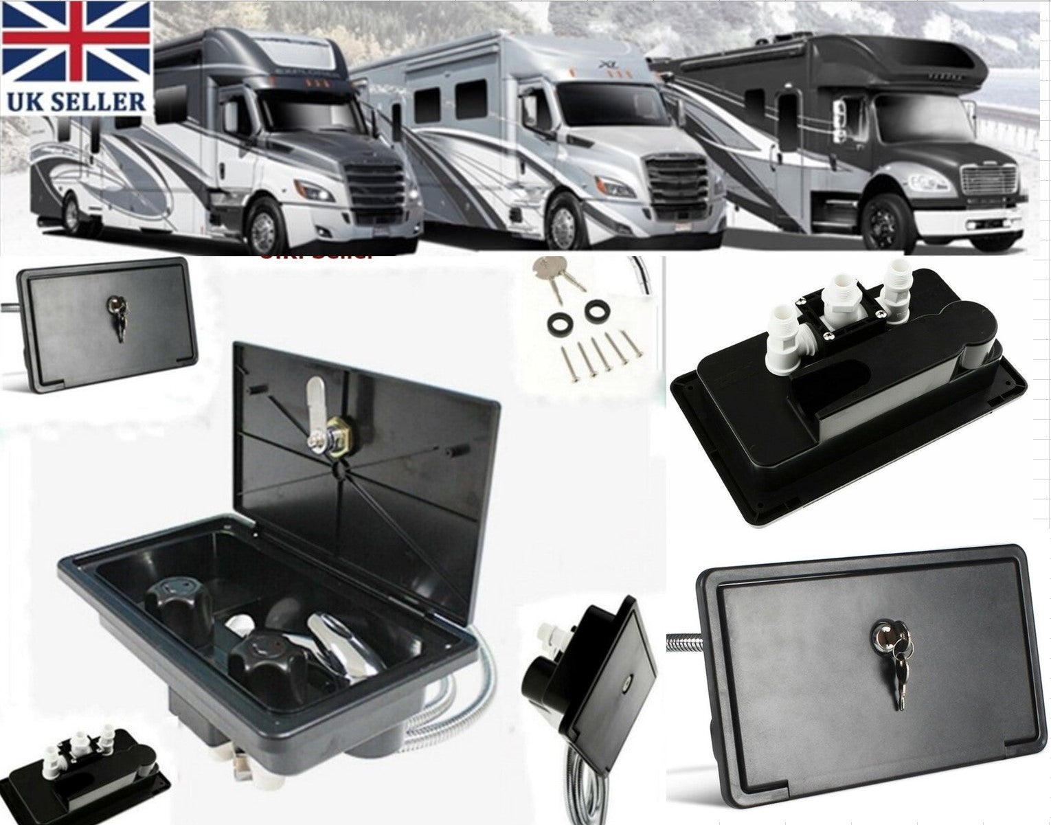RV External Shower Kit Lockable Motorhome, Camper Van, Caravan, Boat S ...